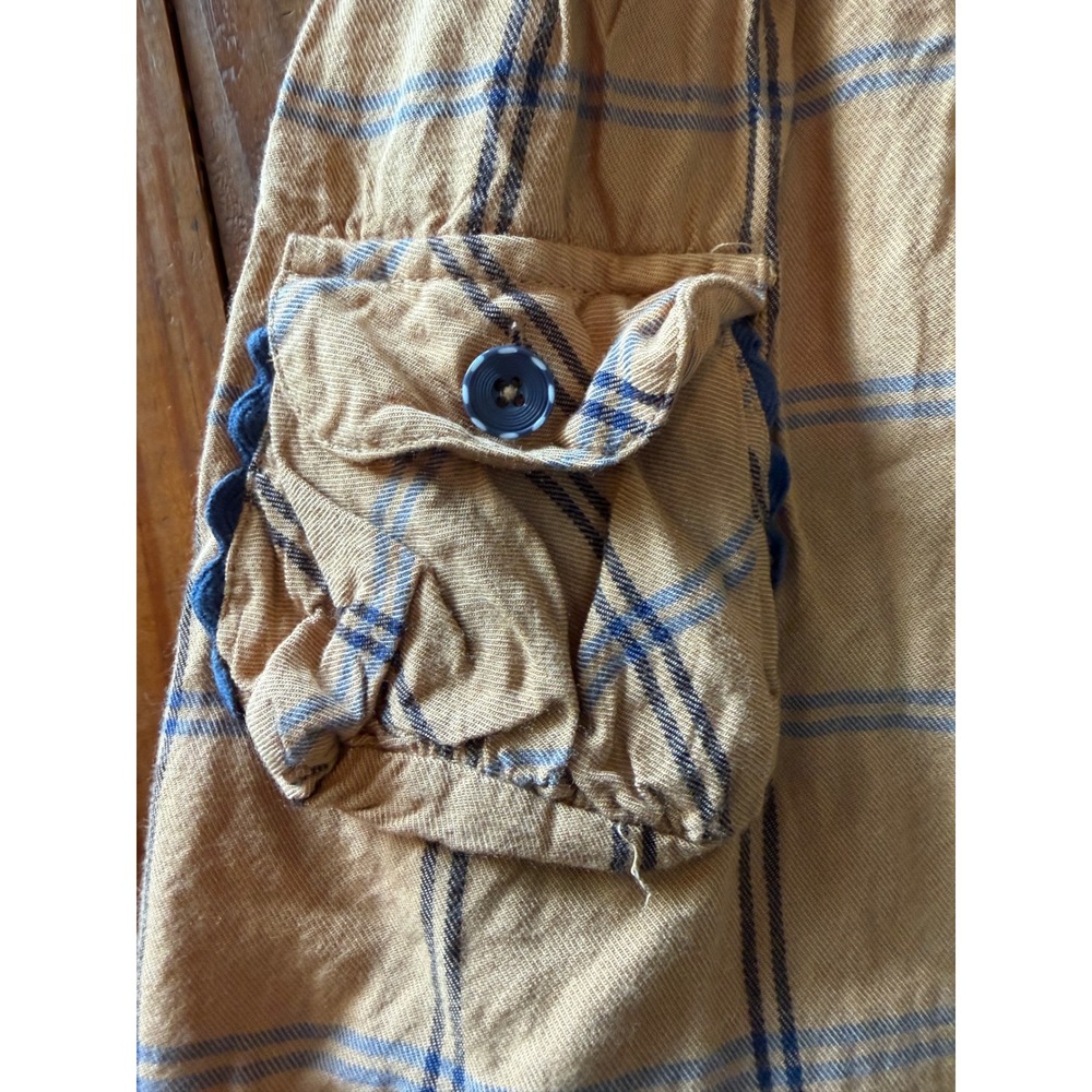Matilda Jane Freya Plaid Skirt Kids Size 10 Mustard Yellow Blue Cargo Pockets - Picture 2 of 6